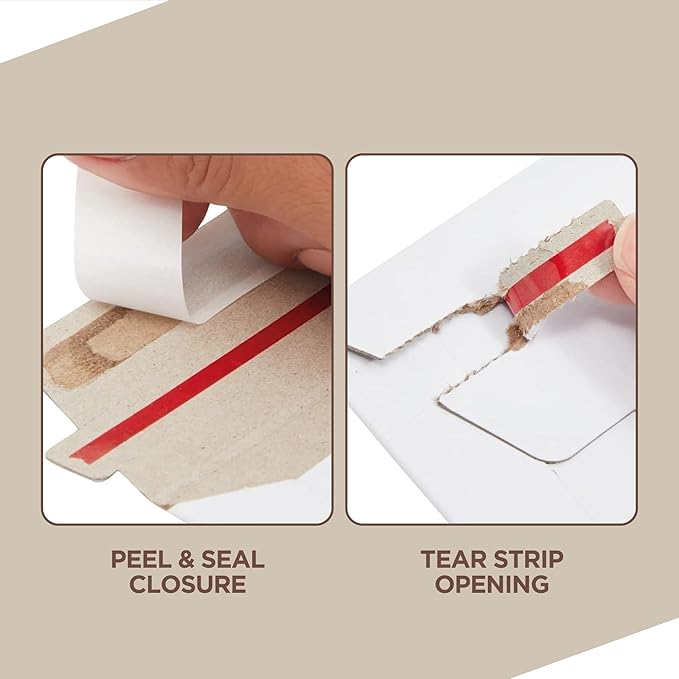 Rigid Mailers 9.25 x 11.75 Inch – 50 Pack White Self Seal Stay Flat Cardboard - Image 4