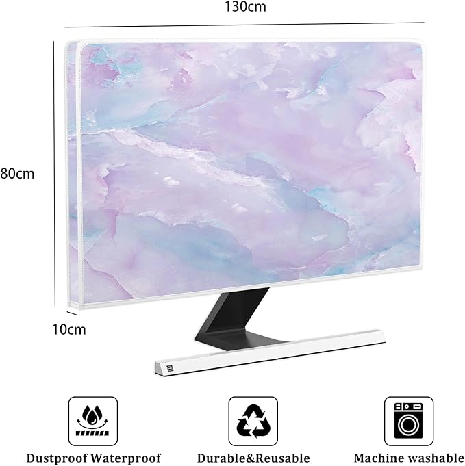 Baocicco Violet Marble Waterproof 55 Inch TV Dust Cover Anti-Static Dustproof - Image 2