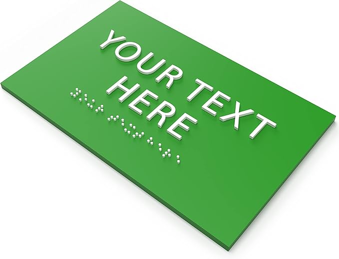 6" X4" Personalized Custom Sign- Tactile Graphics Grade 2 Braille Text | ADA - Image 2