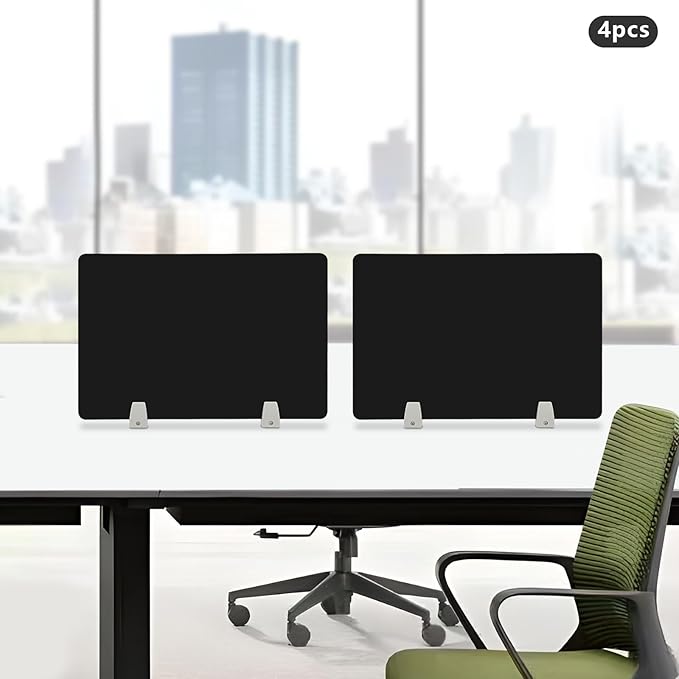 4PCS Desk Dividers Office Partitions, Privacy Desk Panel Protective, Frosted - Image 2