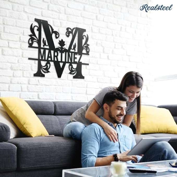 RealSteel Metal Split Letter Monogram – Personalized Last Name Sign - Image 5
