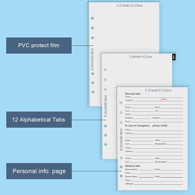 Refillable Address Book with Alphabetical Tabs, 648 Large Print Telephone - Image 5