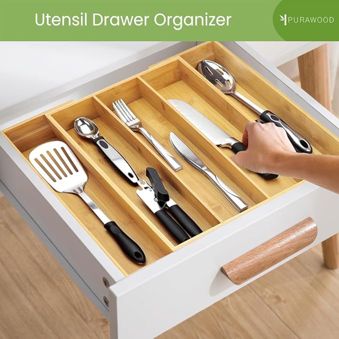 Bamboo Drawer Organizer, 2 Pack - Image 5