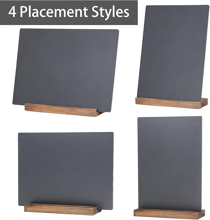 JDEA Desk Chalkboard Wood Sign Double-Sided Chalkboard - Image 2