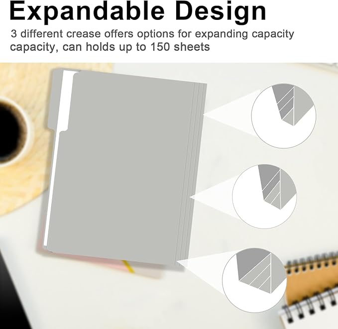 File Folder, RAZCC 100 Pack 1/3 Cut Tab File Folders Letter Size, Folders - Image 5
