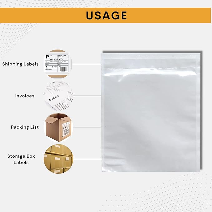5000 Pack 7"x10" Shipping Label Sleeves – Clear Self-Adhesive Packing Slip - Image 7