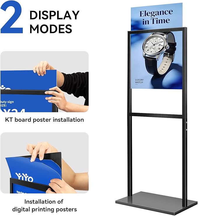 YIYO Sign holder floor stand, heavy Duty Pedestal poster stand - Image 7