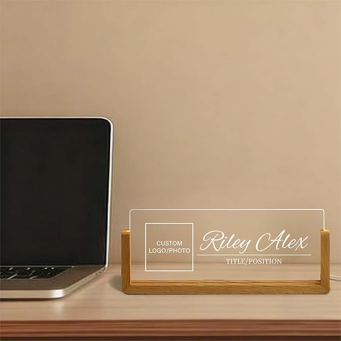 Custom Light Up Office Name Plate, Personalized Desk Sign - Image 6