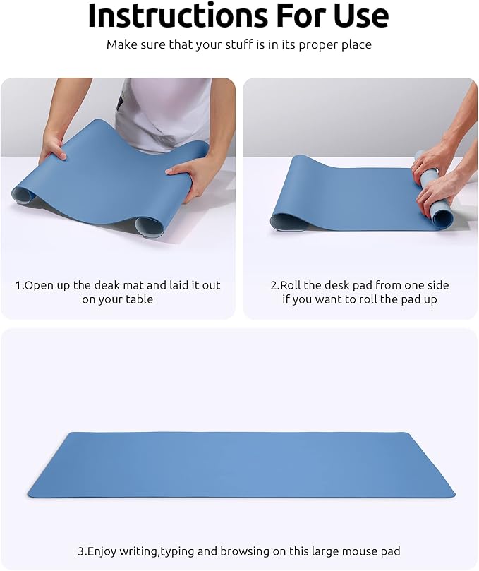 YSAGi Leather Desk Protector, Office Mat, Large Mouse Pad, Non-Slip PU Leather - Image 9