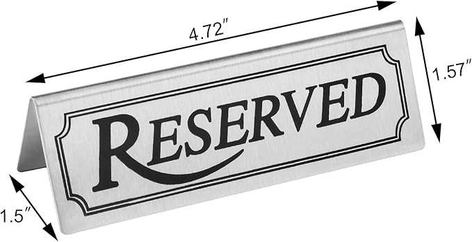New Star Foodservice Stainless Steel Table Tent Sign, 4.75"x 1.75") - Image 2