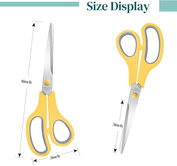 Xnluothsk 18 Packs 8" Sewing Craft Scissors Bulk, Stainless Steel Shears - Image 2