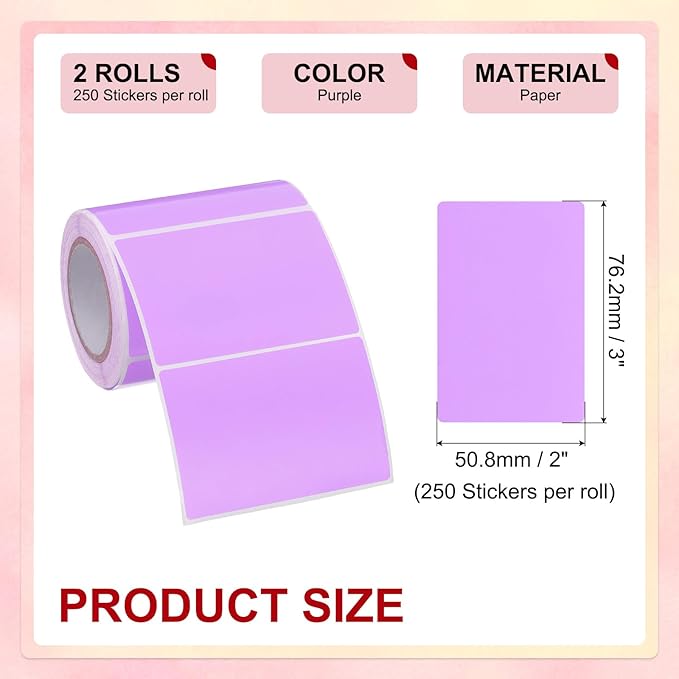 PATIKIL 2 x 3 Inch Rectangle Inventory Color Coding Labels 2 Roll, Square - Image 2