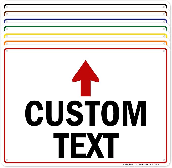 Custom Arrow, Custom Directional Sign, Up Arrow, 10x14 Inches, 55 mil thick HDPE by MySignCenter