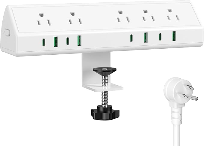 Jgstkcity Desk Clamp Power Strip, 45W Fast Charging Station, 4 USB-C, 4 USB-A by Jgstkcity
