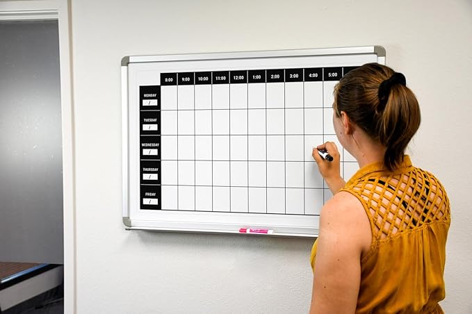 Work Week Dry-Erase Scheduling Whiteboard 48" x 36" - Image 4