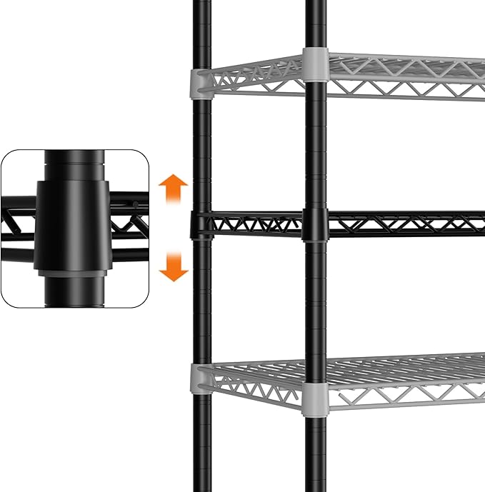 SINGAYE 4 Shelves Wire Storage Shelf 1400LBS Heavy Duty Storage Shelving Unit - Image 6