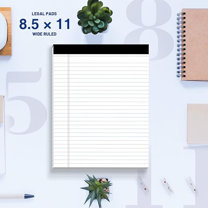 6-Pack Legal Pads 8.5"x11" Wide Ruled Note Pads - Image 6
