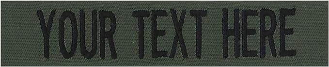 Custom Uniform Name Tapes Solid Colors. Olive Drab Fabric, 5 Inch Sew on by NORTHERNSAFARI