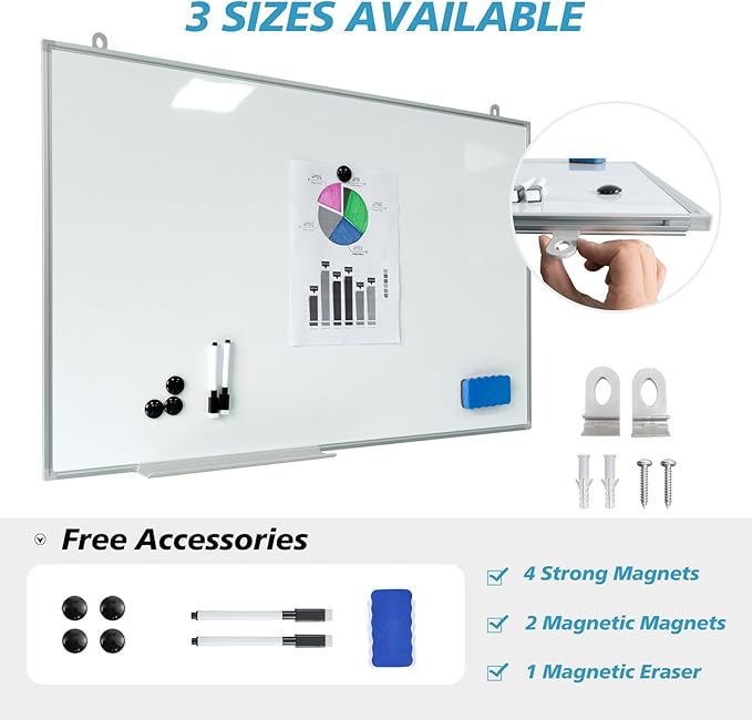 Magnetic Writeboard 18X24 Dry Erase Board Hanging & Wall Mounted Whiteboard S - Image 2