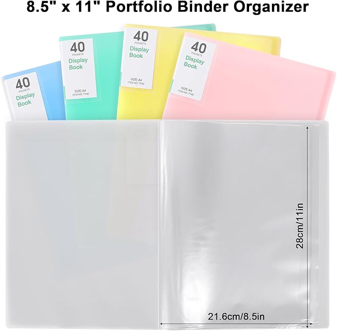 Phyxin 40-Pocket Portfolio Binder Organizer, Binder Sheet Protectors 8.5" x 11" - Image 3