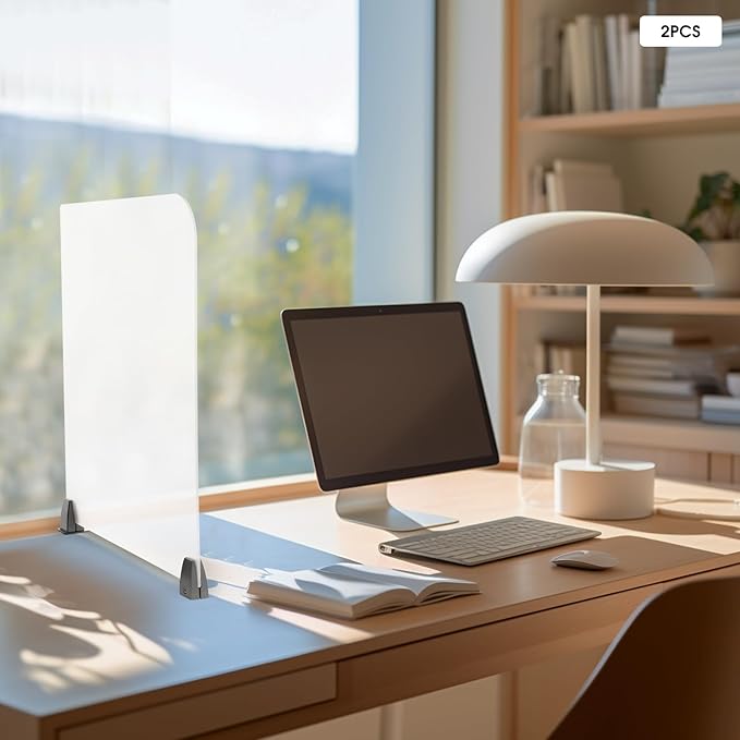 KONKENIE Acrylic Office Privacy Partition Indoor Desk Divider Guard Rectangle - Image 4