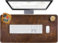ELIZO Leather Desk Pad Real Leather Desk Mat Thick Double Layer Cover Blotter by Elizo