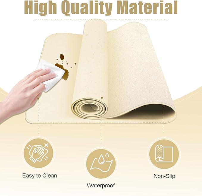 Leather Desk Pad Protector, Desk Mat, Large Mouse Pad, Non-Slip Desk Blotter - Image 3