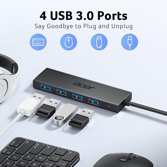 Acer USB C Hub 4 Ports, USBC Splitter - Image 2