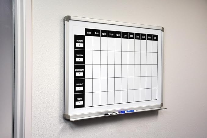 Work Week Dry-Erase Scheduling Whiteboard 48" x 36" - Image 2