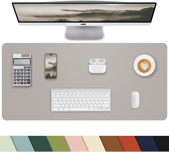 Leather Desk Pad Protector, Large Mouse pad, Office Desk mat, Laptop Mat by cebowa
