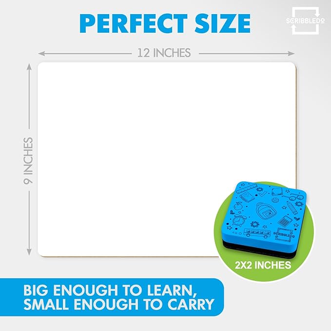 Set of 12 Small White Board Dry Erase Boards Classroom Pack Mini White Boards - Image 5