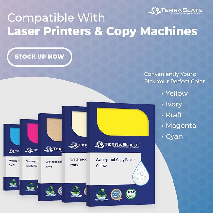 TerraSlate Waterproof Paper, Rip-Proof Colored Paper, 25 Sheets, 10 Mil - Image 7