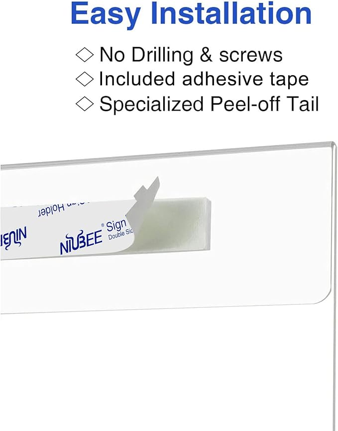 Niubee 4 x 6 inch Wall Mount Acrylic Sign Holder - Image 4