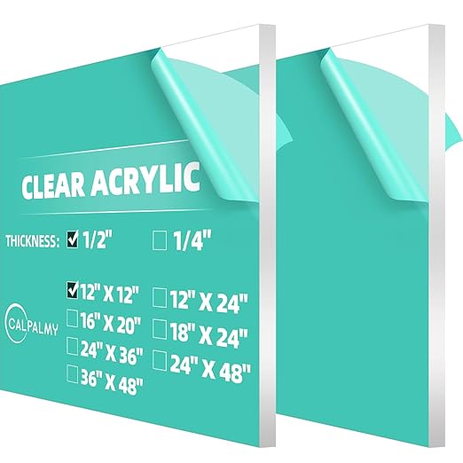 CALPALMY 1/2" Thick Clear Acrylic Sheets by CalPalmy