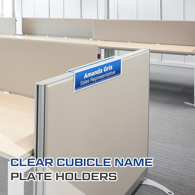 Cinnvoice 10 Pcs 2.25 Inch Cubicle Name Plate Holders Bulk Clear Double Sided - Image 2