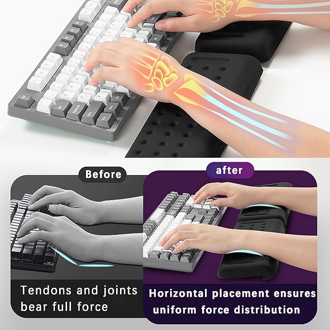 Pack of 2 L-Shaped Wrist Rest Keyboard, Memory Foam Arm Rest Desk, Ergonomic - Image 6