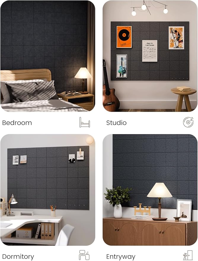 Fluxynara Large Felt Bulletin Board 48" x 36" Cork Board Alternative-12 Pack - Image 6