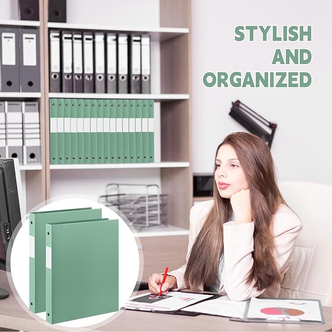 Henoyso 16 Pcs 3 Ring Binder 0.5 Inch Round Fits Letter Size 8.5'' x 11'' Paper - Image 4