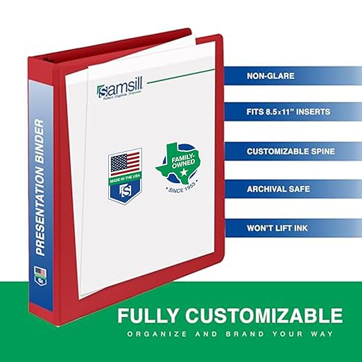 Samsill 0.5 Inch 3 Ring Binder, Made in USA, Economy Round Ring, 100 Sheet - Image 3