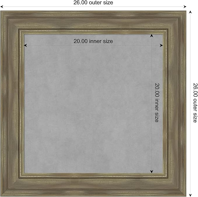 Amanti Art Grey Framed Magnetic Board 26x26 Medium Vision Board - Image 3