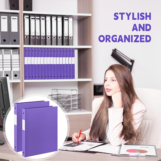 Henoyso 36 Pcs 3 Ring Binder 0.5 Inch Round Fits Letter Size 8.5'' x 11'' Paper - Image 5