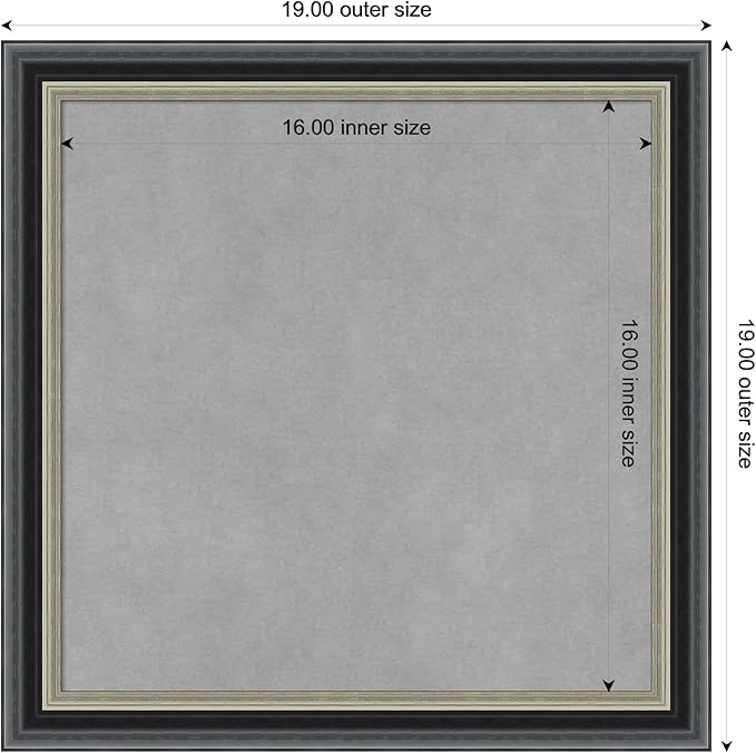 Amanti Art Black Framed Magnetic Board 19x19 Small Vision Board - Image 4