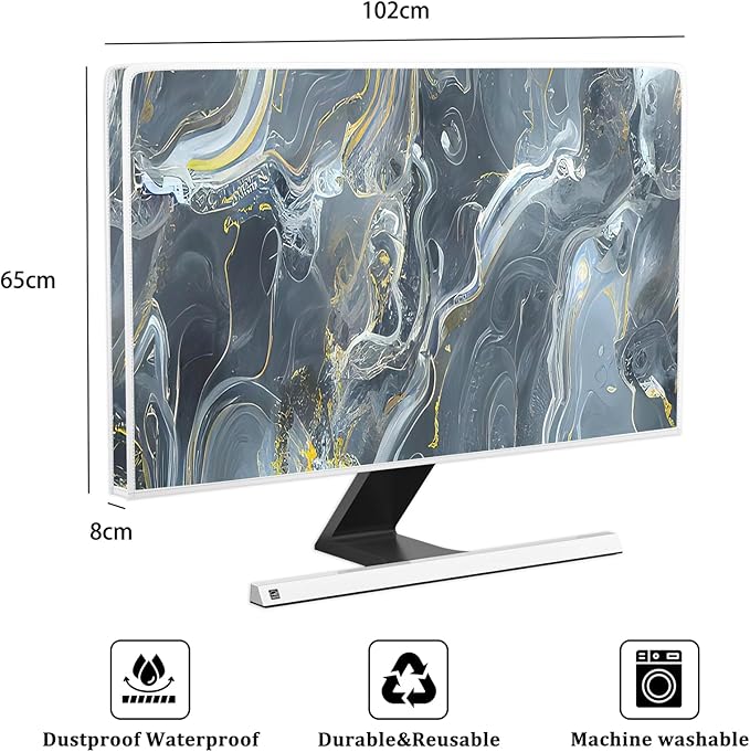 Baocicco Gray Gold Marble Waterproof 40, 42，43 Inch TV Dust Cover Anti-Static - Image 2