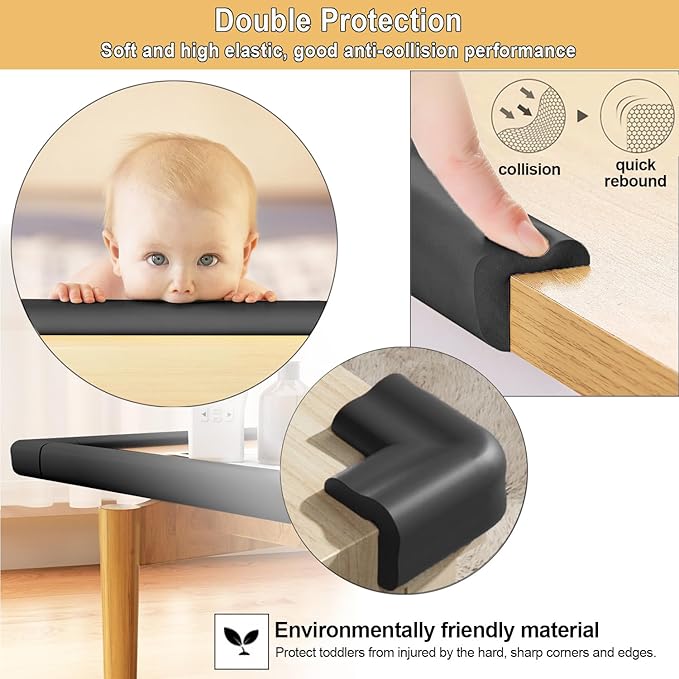 Baby Proof Corners and Edges Protector 10ft Edge+4 Corner Guard, Fireplace Baby - Image 5