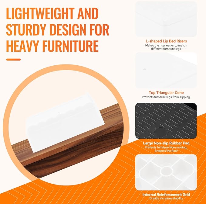 shouwuhho Furniture Risers, 4 Pack Bed Risers - Image 5