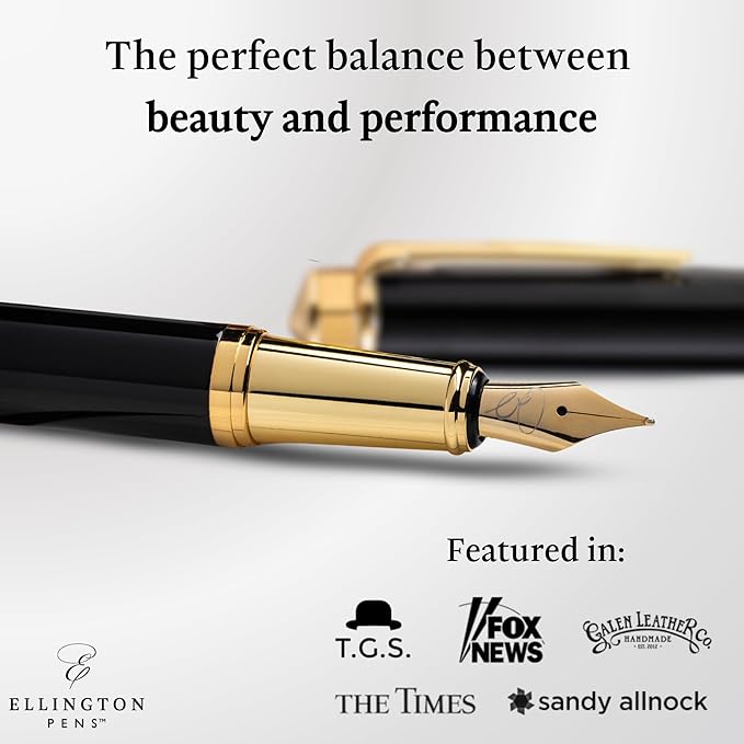 Ellington Pens Luxury Fountain Pen Set- Smooth Medium Nib- Includes 3 Ink - Image 2