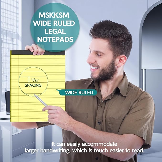 MSKKSM Legal Pads 8.5 x 11, 3 Pack Yellow Note Pads 8.5 x 11 Writing Pads - Image 3