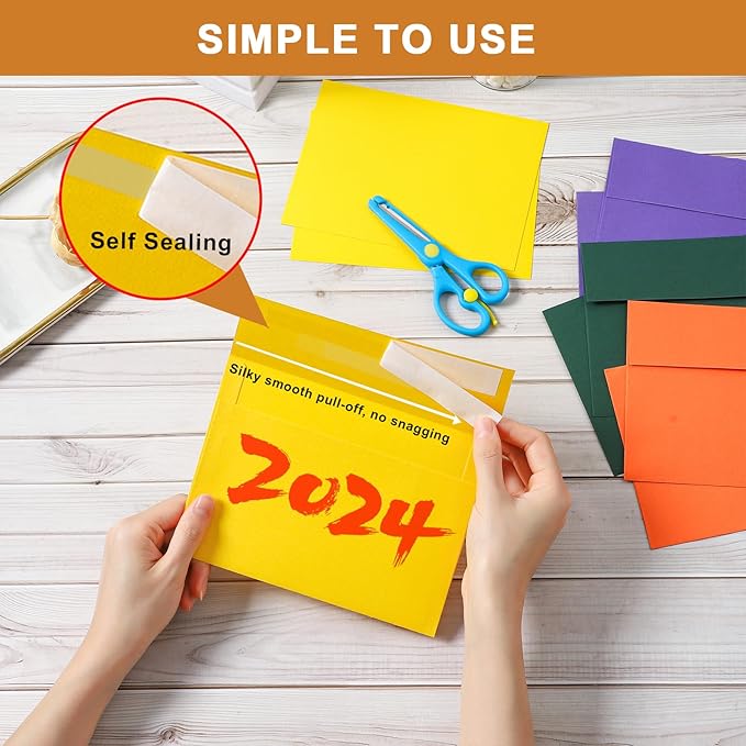 Silunkia 10 Assorted Colors Blank Flat Cards and Envelopes 5 x 7 Heavyweight - Image 5