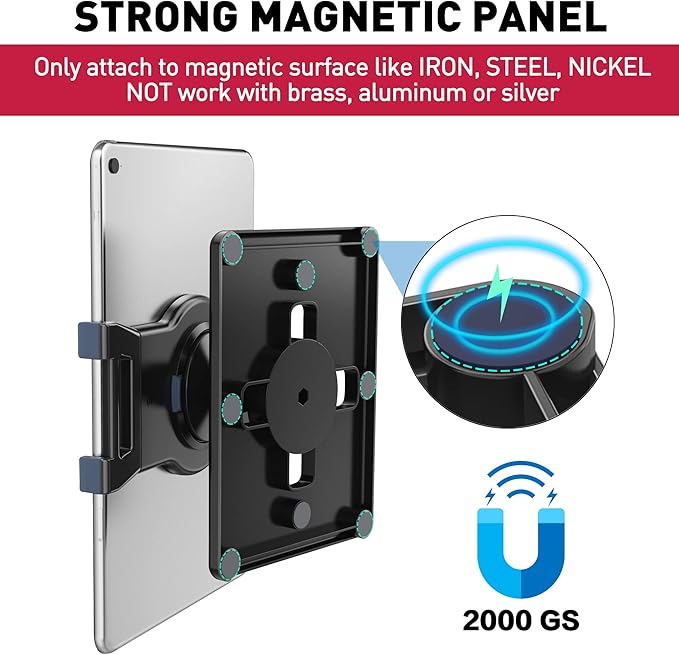 AboveTEK Universal Magnetic Tablet Mount, Swivel Tablet Stand, 360° Rotating - Image 2