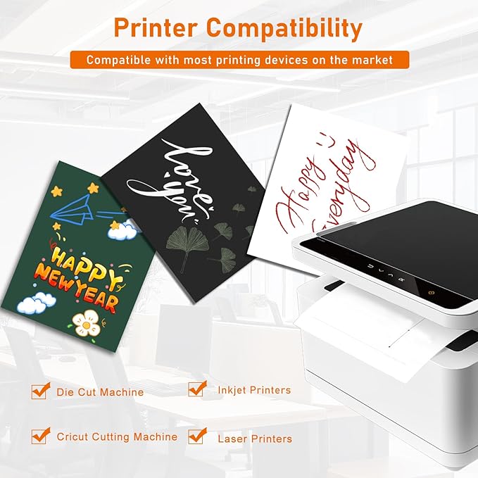 100 Sheets Black Cardstock 8.5 x 11 Certificate Paper, 75lb Premium Printer - Image 4